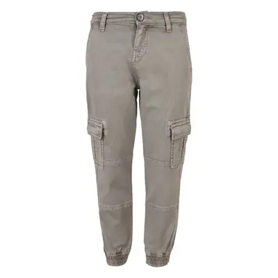 Urban Classics Boys Washed Cargo Twill Jogging Pants grey