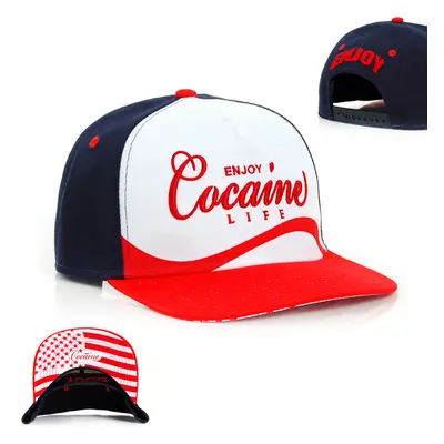 Cocaine Life Enjoy Cocaine Snapback Navy Red