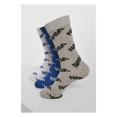 Mr. Tee NASA Allover Socks 3-Pack blue/grey/white