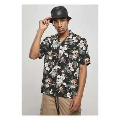 Urban Classics Viscose AOP Resort Shirt blacktropical