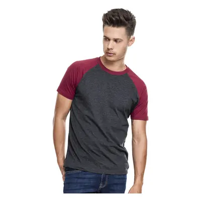 Férfi póló Urban Classics Raglan Contrast Tee cha/burgundy