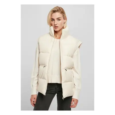 Urban Classics Ladies Waisted Puffer Vest whitesand