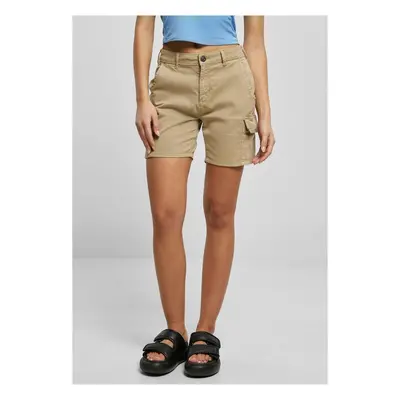 Urban Classics Ladies High Waist Cargo Shorts unionbeige