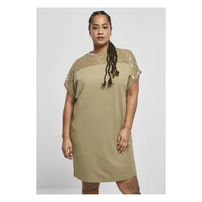 Urban Classics Ladies Lace Tee Dress khaki