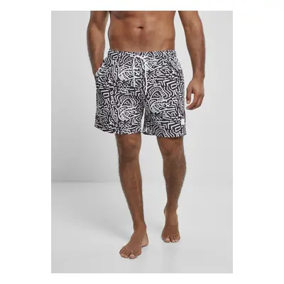 Urban Classics Pattern Swim Shorts signs aop