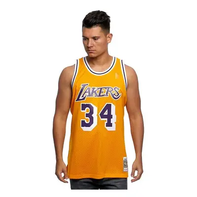 Mitchell & Ness Los Angeles Lakers #34 Shaquille O'Neal yellow Swingman Jersey