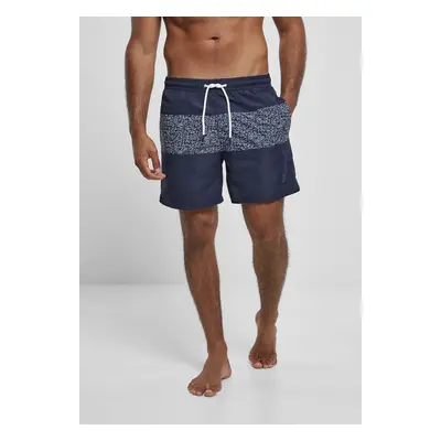 Urban Classics Mid Block Pattern Swim Shorts darkwater