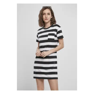 Urban Classics Ladies Stripe Boxy Tee Dress black/white