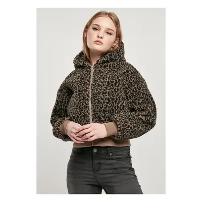 Urban Classics Ladies Short Oversized AOP Sherpa Jacket darktaupeleo