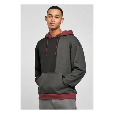 Urban Classics Oversized Color Block Hoody black/charcoal