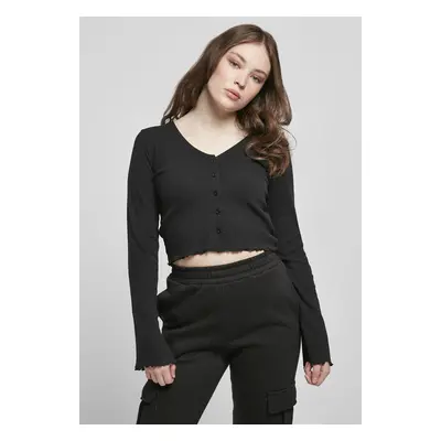 Urban Classics Ladies Cropped Rib Cardigan black