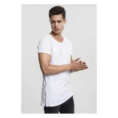 Urban Classics Long Shaped Side Zip Tee white