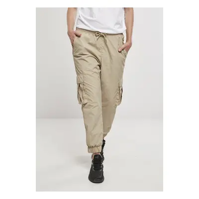 Urban Classics Ladies High Waist Crinkle Nylon Cargo Pants concrete