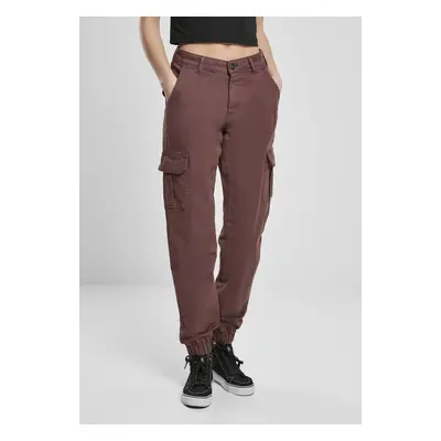 Urban Classics Ladies High Waist Cargo Pants cherry