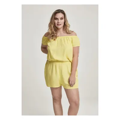 Urban Classics Ladies Off Shoulder Short Jumpsuit brightyellow