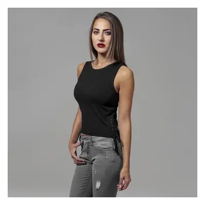 Urban Classics Ladies Lace Up Cropped Top black