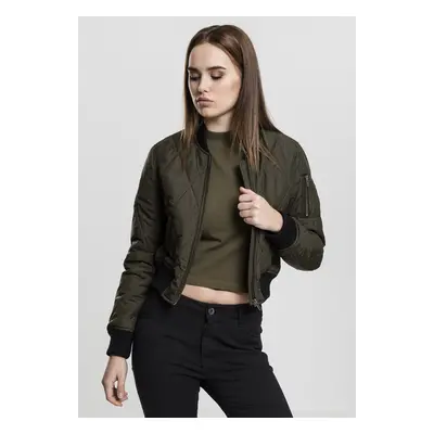 Urban Classics Ladies Diamond Quilt Short Bomber darkolive/black