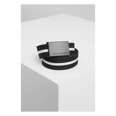 Urban Classics Canvas Belts black white stripe/black