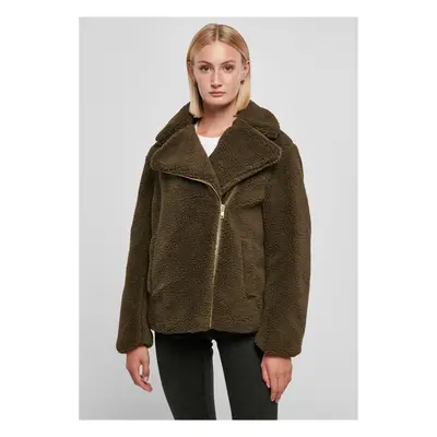 Urban Classics Ladies Sherpa Biker Jacket olive