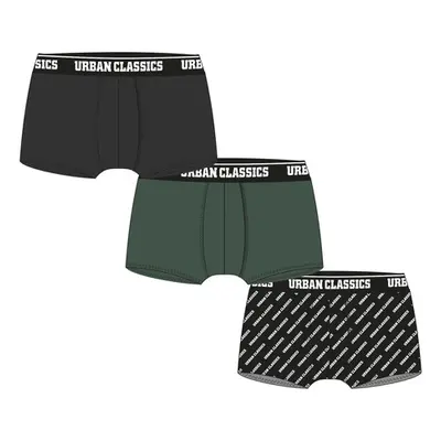 Urban Classics Boxer Shorts 3-Pack darkgreen+black+branded aop