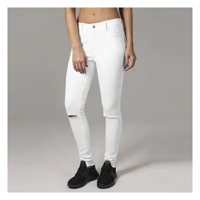 Urban Classics Ladies Cut Knee Pants white