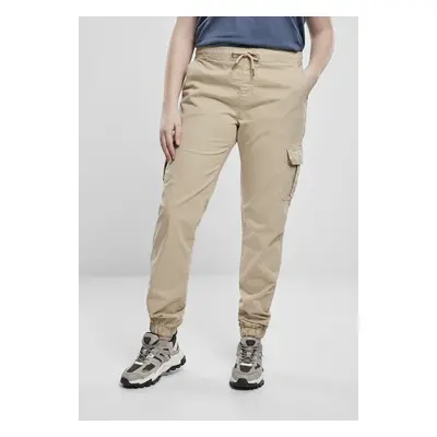 Urban Classics Ladies High Waist Cargo Jogging Pants concrete