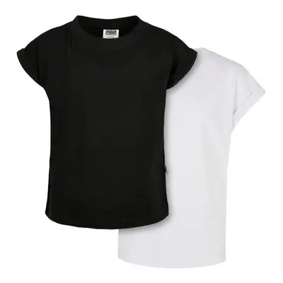 Urban Classics Girls Organic Extended Shoulder Tee 2-Pack black/white