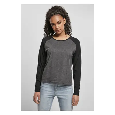 Urban Classics Ladies Contrast Raglan Longsleeve charcoal/black