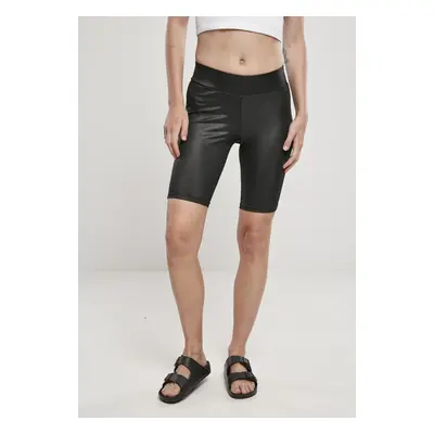 Urban Classics Ladies Imitation Leather Cycle Shorts black