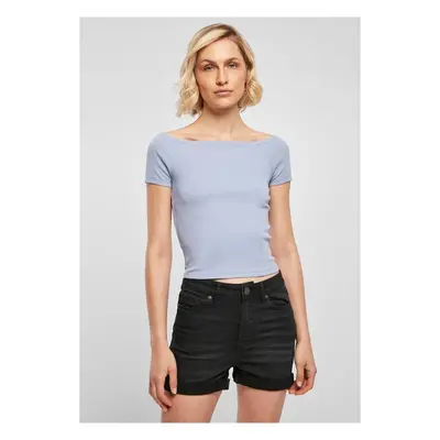 Urban Classics Ladies Off Shoulder Rib Tee violablue