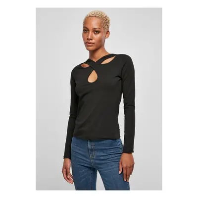 Urban Classics Ladies Crossed Cut Out Longsleeve black