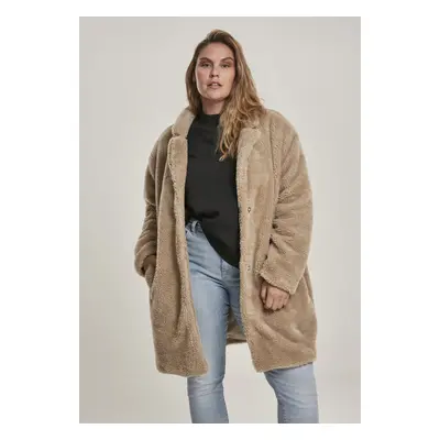 Urban Classics Ladies Oversized Sherpa Coat sand