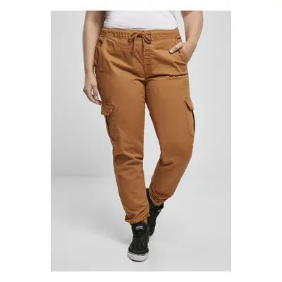 Urban Classics Ladies High Waist Cargo Jogging Pants toffee