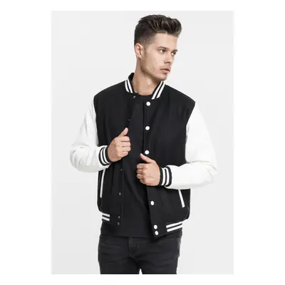 Urban Classics Oldschool College Jacket blk/wht