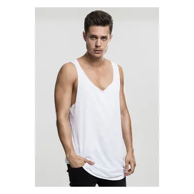 Urban Classics Long Shaped Open Edge Loose Tank white