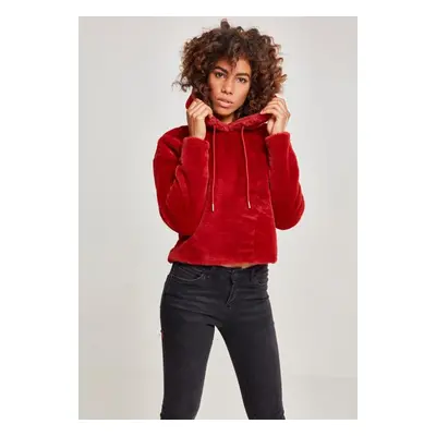 Urban Classics Ladies Oversize Short Teddy Hoody burgundy