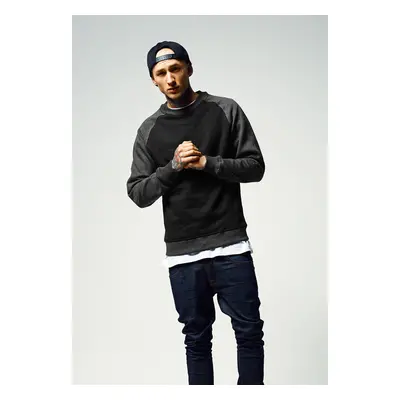 Urban Classics 2-tone Raglan Crewneck blk/cha