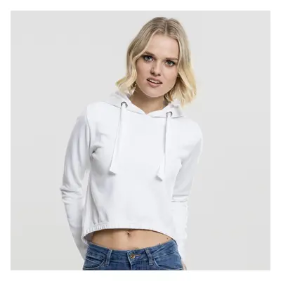 Pulóver Urban Classics Ladies Interlock Short Hoody white