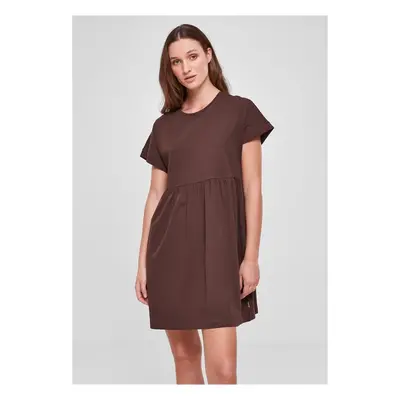 Urban Classics Ladies Organic Empire Valance Tee Dress brown