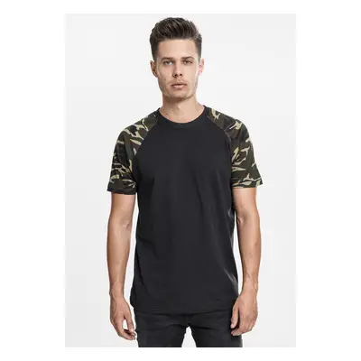 Urban Classics Raglan Contrast Tee blk/woodcamo