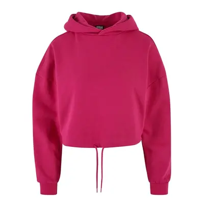 Urban Classics Ladies Cropped Oversized Hoodie hibiskuspink