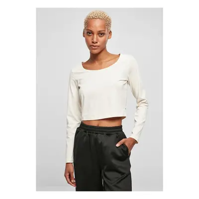 Urban Classics Ladies Organic Cropped Longsleeve whitesand