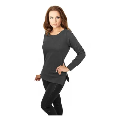 Urban Classics Ladies Side Zip Long Crewneck charcoal