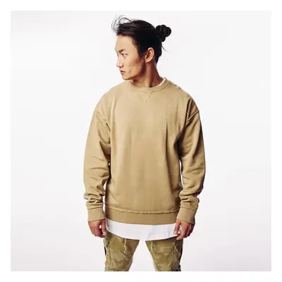 Férfi pulóver Urban Classics Oversized Open Edge Crew warm sand