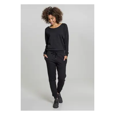 Urban Classics Ladies Long Sleeve Terry Jumpsuit black