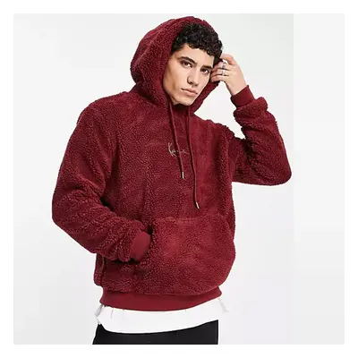 Pulcsi Karl Kani Metal Signature Teddy Os Hoodie Burgundy