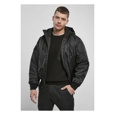 Brandit Hooded MA1 Bomber Jacket black