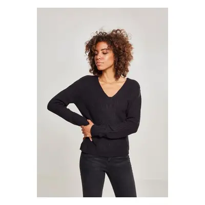 Urban Classics Ladies Back Lace Up Sweater black