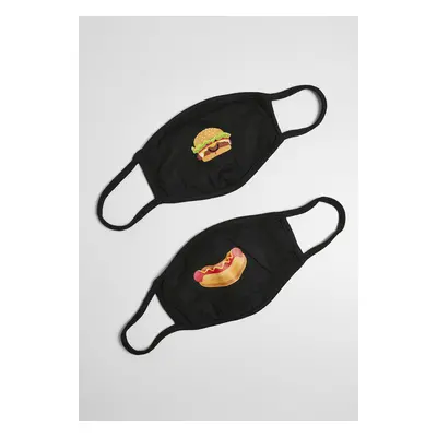 Mr. Tee Burger and Hot Dog Face Mask 2-Pack black