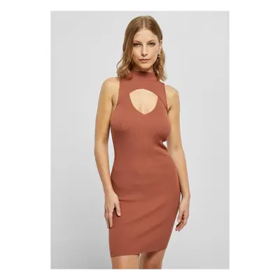 Urban Classics Ladies Cut Out Sleevless Dress terracotta